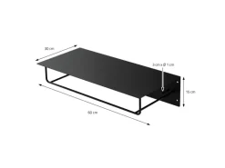 ML-Design 3Er Set Wandgarderobe mit Hakenleiste Kleiderstange 60x30x15cm Schwarz