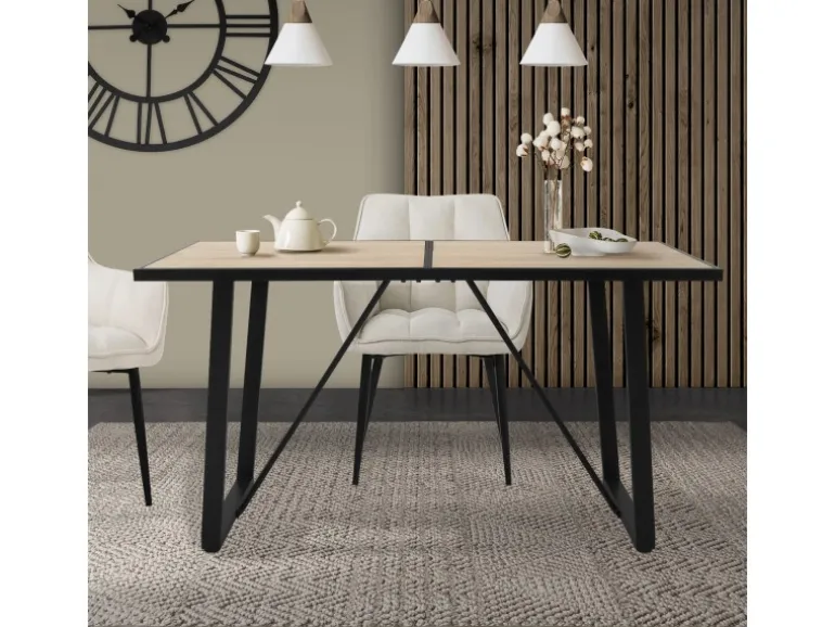 ML-Design Esstisch 140x70x75 cm Eiche Optik Rechteckiger für 6 Personen