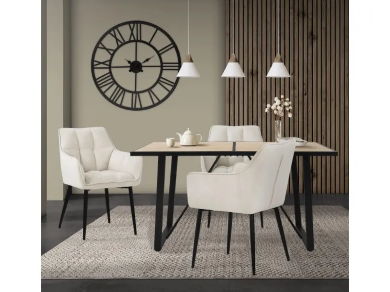 ML-Design Esstisch 140x70x75 cm Eiche Optik Rechteckiger für 6 Personen
