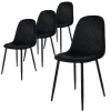 ML-Design Esszimmerstühle 4er Set Schwarz Küchenstuhl mit Samtbezug