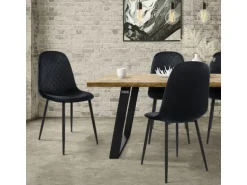 ML-Design Esszimmerstühle 4er Set Schwarz Küchenstuhl mit Samtbezug