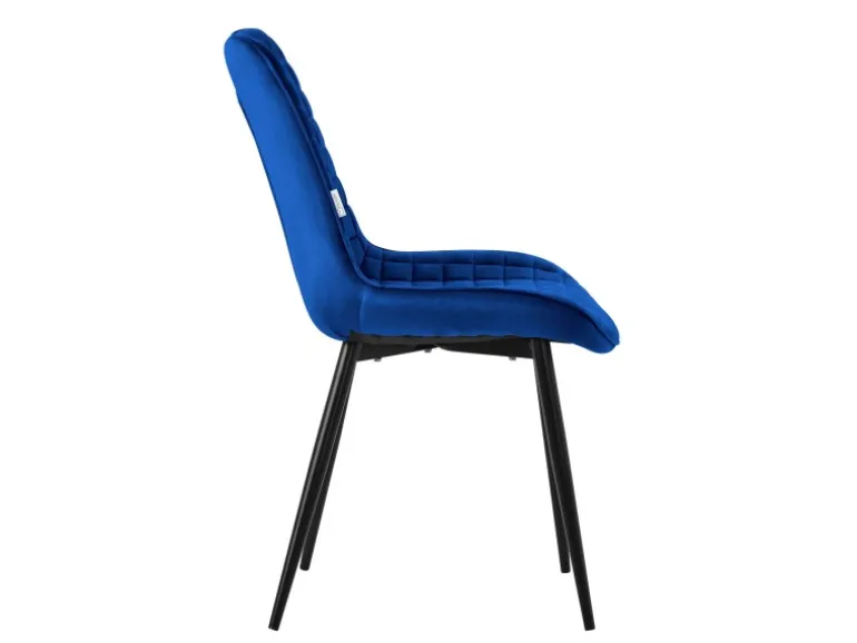 ML-Design Esszimmerstühle 2Er Set Dunkelblau Sitzfläche aus Samt mit Rückenlehne