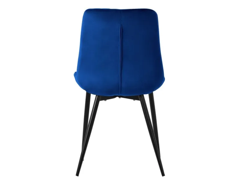 ML-Design Esszimmerstühle 2Er Set Dunkelblau Sitzfläche aus Samt mit Rückenlehne