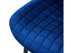 ML-Design Esszimmerstühle 2Er Set Dunkelblau Sitzfläche aus Samt mit Rückenlehne