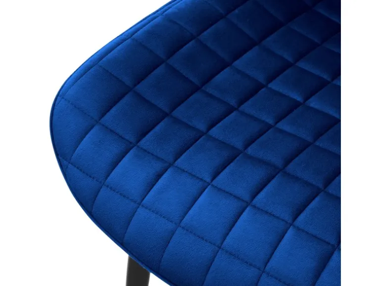 ML-Design Esszimmerstühle 2Er Set Dunkelblau Sitzfläche aus Samt mit Rückenlehne