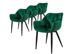 ML-Design Esszimmerstühle 4Er Set Dunkelgrün Küchenstuhl mit Dickem Samtstoff