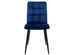 ML-Design Esszimmerstühle 4Er Set Dunkelblau mit Rückenlehne mit Samtbezug