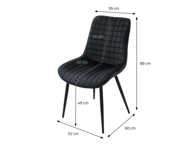 ML-Design Esszimmerstühle 6Er Set Schwarz Sitzfläche aus Samt mit Rückenlehne