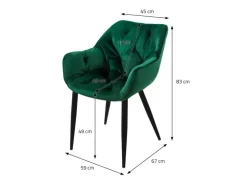 ML-Design Esszimmerstühle 2er Set Dunkelgrün aus Dickem Samtstoff