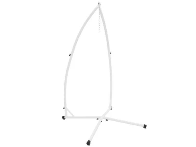 ML-Design Hängesesselgestell Weiß 208 cm Belastung bis 120 kg Stahlrohr