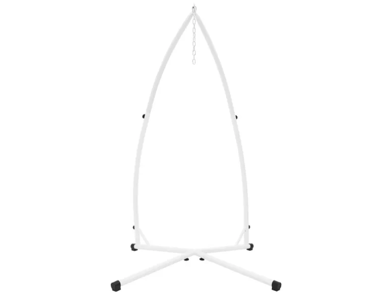 ML-Design Hängesesselgestell Weiß 208 cm Belastung bis 120 kg Stahlrohr