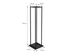 ML-Design Kaminholzregal 33 x 115 x 33 cm Rechteckig Schwarz Metall Innen/Außen