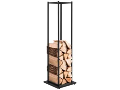 ML-Design Kaminholzregal 33 x 115 x 33 cm Rechteckig Schwarz Metall Innen/Außen