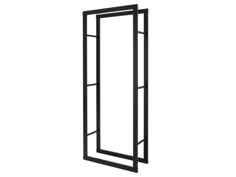 ML-Design Kaminholzregal 60x150x25 cm Rechteckig Schwarz Metall Innen/Außen