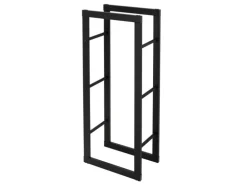 ML-Design Kaminholzregal 40x100x25cm Rechteckig Schwarz aus Metall Innen/Außen