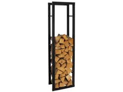 ML-Design Kaminholzregal 40x150x25 cm Rechteckig Schwarz Metall Innen/Außen