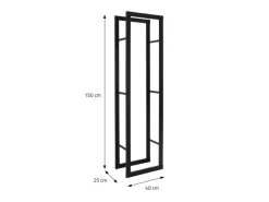 ML-Design Kaminholzregal 40x150x25 cm Rechteckig Schwarz Metall Innen/Außen