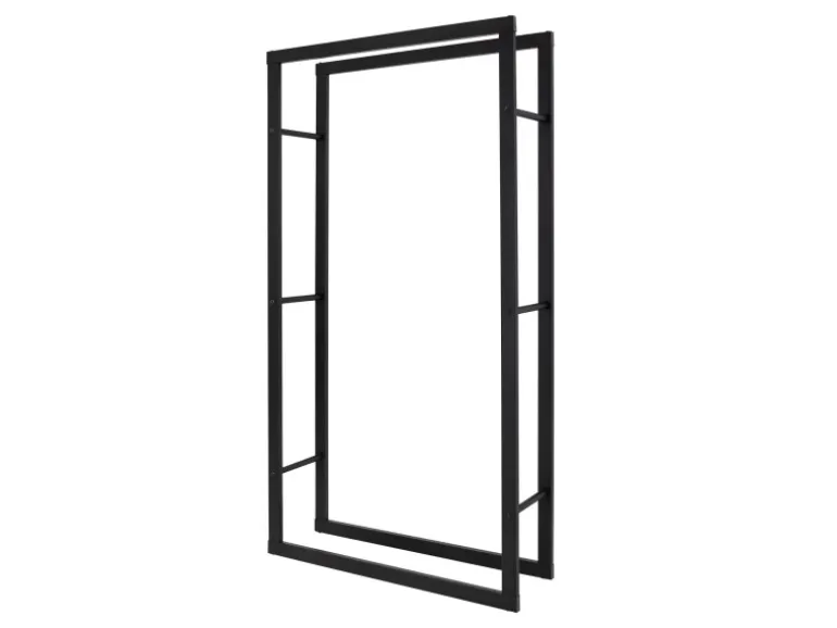 ML-Design Kaminholzregal 80x150x25 cm Rechteckig Schwarz Metall Innen/Außen