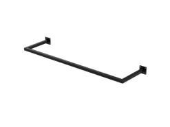 ML-Design Kleiderstange Rechteck für Wand T30cmxB110cm Schwarz aus Stahl U-Form