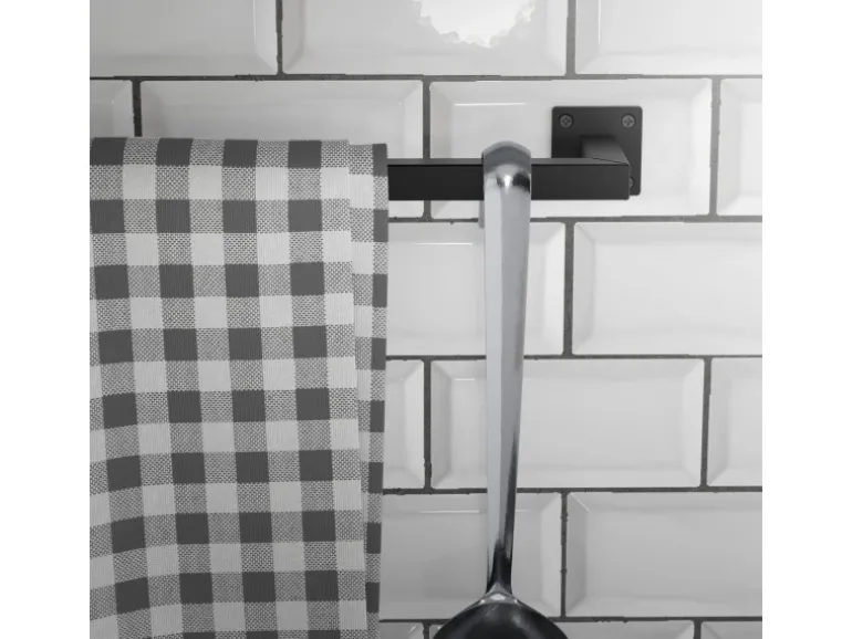 ML-Design Kleiderstange Rechteck die Wand T30cm x B90cm Schwarz aus Stahl U-Form