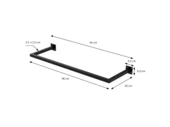 ML-Design Kleiderstange Rechteck die Wand T30cm x B90cm Schwarz aus Stahl U-Form
