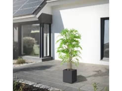 ML-Design Künstlicher Bambus 150cm Groß Kunstpflanze mit Echtholzstamm