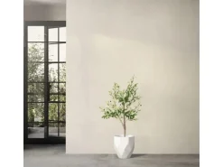 ML-Design Künstlicher Olivenbaum im Topf 120cm Groß mit Naturholzstamm