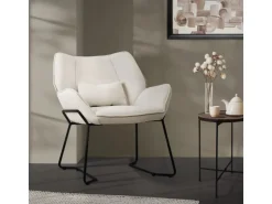 ML-Design Loungesessel Beige mit Leinenbezug mit Armlehne und Rückenlehne