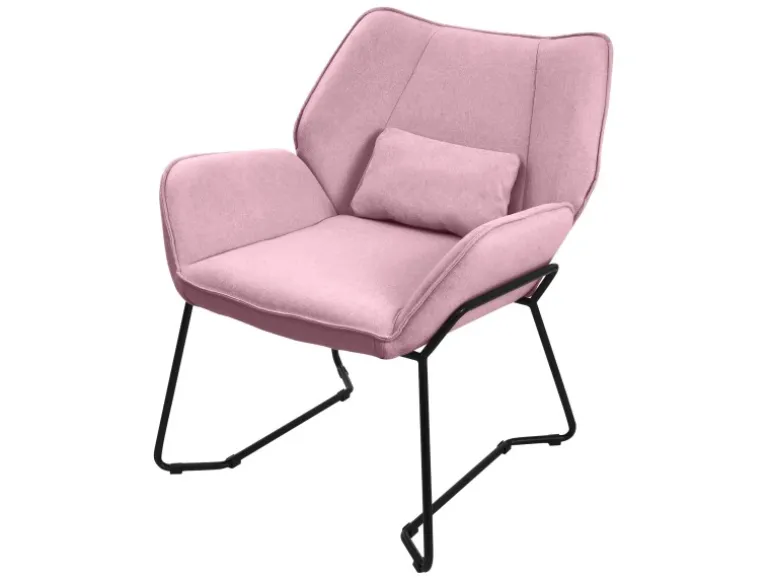 ML-Design Loungesessel Rosa mit Leinenbezug mit Armlehne und Rückenlehne