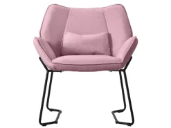 ML-Design Loungesessel Rosa mit Leinenbezug mit Armlehne und Rückenlehne