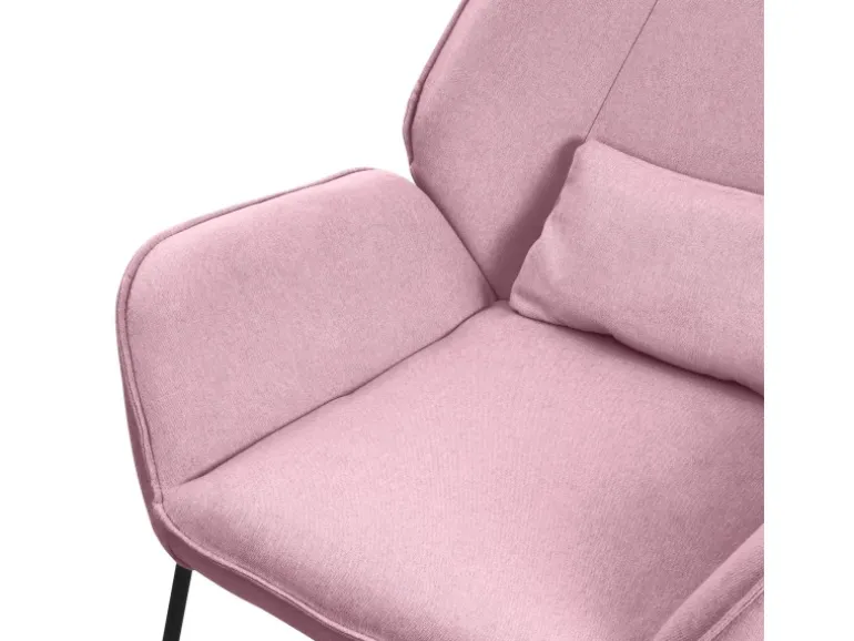 ML-Design Loungesessel Rosa mit Leinenbezug mit Armlehne und Rückenlehne