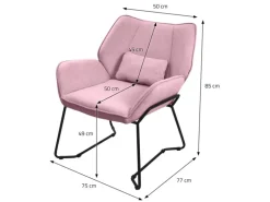 ML-Design Loungesessel Rosa mit Leinenbezug mit Armlehne und Rückenlehne