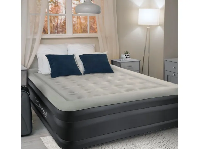 ML-Design Luftmatratze für 2 Personen 203x157x47 cm Grau Selbstaufblasend