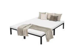 ML-Design Metallbett 160x200 cm Stahlrahmen mit Lattenrost Schwarz Bettgestell