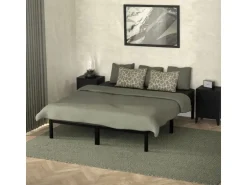 ML-Design Metallbett 160x200 cm Stahlrahmen mit Lattenrost Schwarz Bettgestell