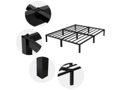 ML-Design Metallbett 160x200 cm Stahlrahmen mit Lattenrost Schwarz Bettgestell