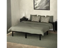 ML-Design Metallbett 160x200 cm Stahlrahmen mit Lattenrost Schwarz Bettgestell
