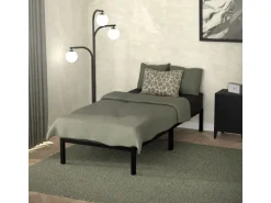 ML-Design Metallbett 90x200cm auf Stahlrahmen mit Lattenrost Schwarz Bettgestell