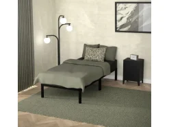 ML-Design Metallbett 90x200cm auf Stahlrahmen mit Lattenrost Schwarz Bettgestell