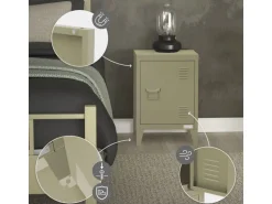 ML-Design Nachttisch in Olive 40x30x58 cm aus Stahl Industriedesign