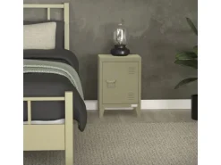 ML-Design Nachttisch in Olive 40x30x58 cm aus Stahl Industriedesign