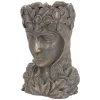 ML-Design Pflanztopf Frauenkopf Figur 21x16x32 cm Bronze Kunstharz Innen Außen