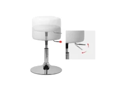 ML-Design Schminkhocker Weiß Runder Sitzhocker 33cm Höhenverstellbarer aus Stahl