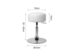 ML-Design Schminkhocker Weiß Runder Sitzhocker 33cm Höhenverstellbarer aus Stahl