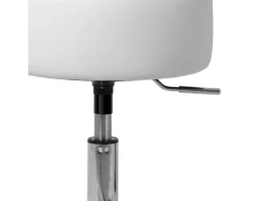 ML-Design Schminkhocker Weiß Runder Sitzhocker 33cm Höhenverstellbarer aus Stahl