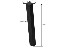 ML-Design Tischbeine 4Er Set I-96GRAD H72 cm Schwarz Stahl 8x8cm