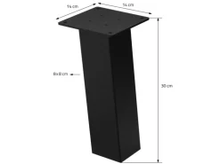 ML-Design Tischbeine 4Er Set I-96GRAD H30 cm Schwarz Stahl 8x8cm