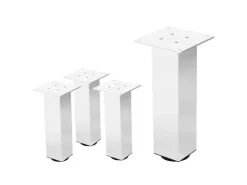 ML-Design Tischbeine 4Er Set I-Design H30 cm Weiß Stahl 8x8 cm
