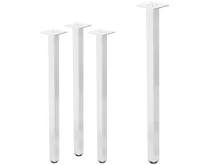 ML-Design Tischbeine 4Er Set I-Design H72 cm Weiß Stahl 4x4 cm