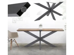 ML-Design Tischgestell Spider 78x71x120 cm Anthrazit Kreuzgestell Kreuz X-Design